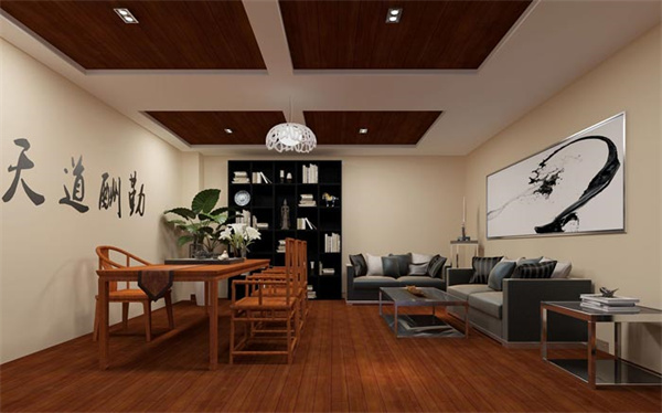 45平新中式总经理办公室装修