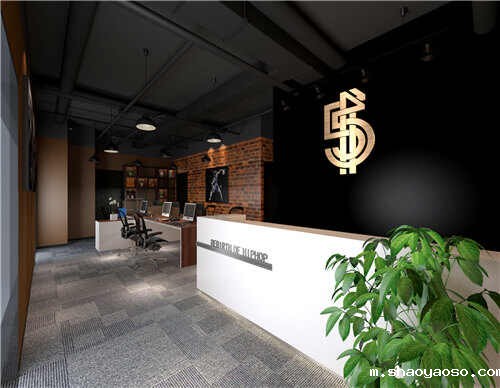 办公室接待前台效果图