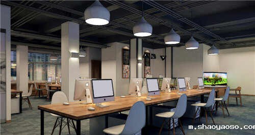 简约开放式办公室装修效果图