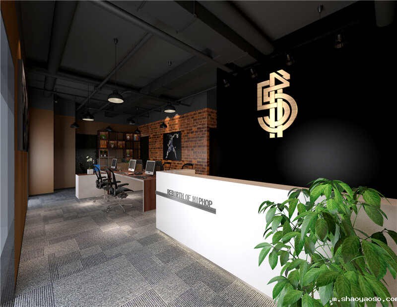 办公室接待前台效果图