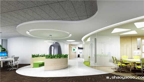 办公室接待洽谈区软装布置