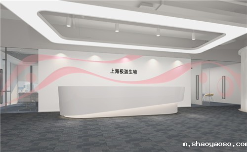 生物科技公司前台装潢设计效果图