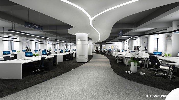 雅致灰色调办公室装潢