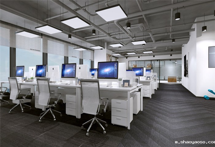 雅致灰色调办公室装潢